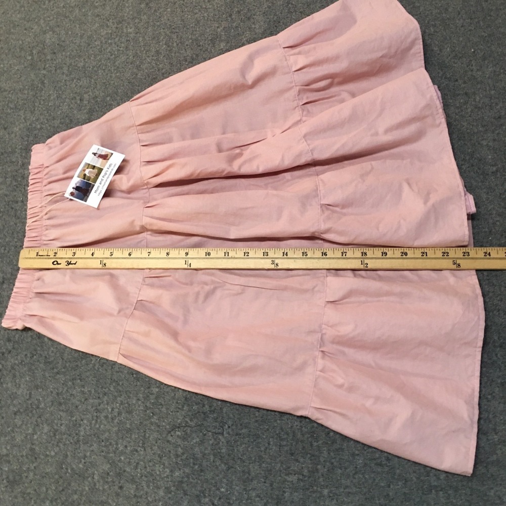 Skirt ORGANIC Girls 8 Midi Pink Ruffle Tiered Cotton Elegant Mom and Pop's Kids - Picture 8 of 9